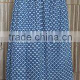 Hand Block Print Pure Cotton Indigo Blue Colour Girls Long Skirt New Design Long Skirt thumbnail-1