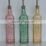 500ml Glass Decal or Coloured Cooking Oil Bottle With Metal Lid thumbnail-1