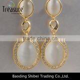 Fashion Jewelry Hot Selling Wholesale Vintage Plated Alloy Oval Fashion Stud Earrings Colorful Nice Earring Opal Drop Earring thumbnail-4