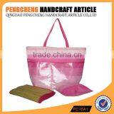 Stripe Paper Straw Material Beach Bag Containing the Mat and Pillow thumbnail-2