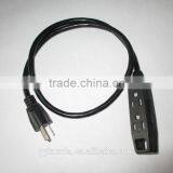 UL Approval Cord NEMA5-15P Plug and 3 Outlet NEMA5-15R Power Strip
