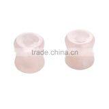 5 Pairs Rose Quartz Hollow Saddle Plug Flesh Tunnel Earlet - Available in Low & Giant Gauges. thumbnail-3
