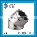 CE Stainless Steel 45 Degree Elbow Chimney Flue Pipe Elbow Stove/fireplace Pipe Elbow thumbnail-1