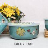 Three Different Color Heat Resistant Soup Bowl With Small Dots thumbnail-3