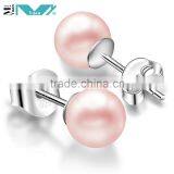 925 Sterling Silver Freshwater Cultured Button Pearl Stud Earring All Sizes thumbnail-5
