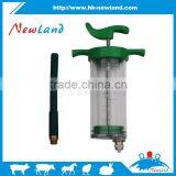 100ml veterinary plastic steel with rubber drencing nozzle syringe