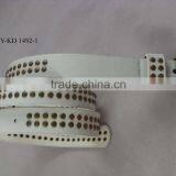 White PU Leather Metal Studded Belt thumbnail-4
