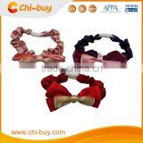 Adjustable Fancy Feline Cat Bow Collar With Bell,Dark Purple Bow, Made of Color Butyl Cloth, Neck Size 17~24cm thumbnail-2