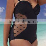 Black Sexy Hollow Out Spot Plus Size Bikini for Fat Women MK-KF598 thumbnail-3