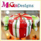 Christmas Ceramic Cupcake Cookie Jar, Candy Jar, Ceramic Cookie Jar