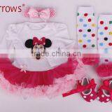 Kids Christmas Suits New Infant 4pcs Christmas Clothes Santa Girl Bodysuits Christmas Mickey Sets Baby Girl Clothes thumbnail-1