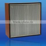 Aluminum Foil Separator HEPA Air Filter With Wooden Frame
