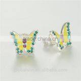 New Design Fashion Cheap Factory Direct Sale Butterfly Enamel Earrings thumbnail-3