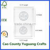 White Wooden Antique Serving Tray Carrying Tray With Handles thumbnail-3