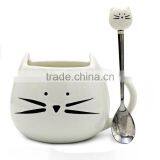 Cat Mug and Spoon 12 oz for Coffee Tea