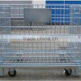 Folding Metal Wire Mesh Storage Cage ,steel Mesh Container thumbnail-2