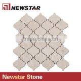 Newstar Crema Beige Arabesque Marble Lantern Brown Stone Tile Backsplash thumbnail-1