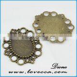 Zinc Alloy Cameo Setting Resin Flower Setting ,Alloy Jewelry Accessory,Wholesale Alloy Metal Blank Pendants thumbnail-1