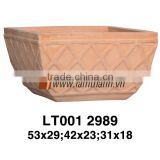 Vietnam Classic Simple Pattern White Wash Terracotta Planter