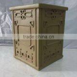 Garden Fiberglass Clay Antique Square Stool thumbnail-2