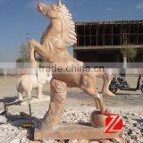 Hand Carved Stone Jumping Horse thumbnail-1
