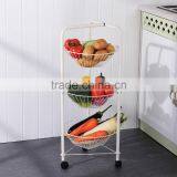 Wholesale Metal 3 Tiers Kitchen Fruit and Vegetable Floor Display Stand thumbnail-2