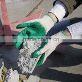 NMsafey Cheapest Natural Polycotton Palm Coated Green Latex Work Glove thumbnail-1