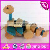 Walk-a-long Dinasour Push&pull Wooden Toy for Kids W05B101 thumbnail-6