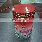 Round Airtight Coffee Tin With Clip Lid thumbnail-1