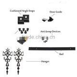 High Quality Hot Sale Barn Door Sliding Flat Steel Black Door Roller and Track With Soft Closer thumbnail-2