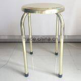 Modern Brass Skidproof Round Dinner Four Leg Stainless Steel Gold Chair thumbnail-1