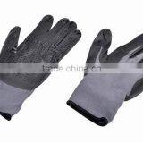 Grey Latex Nylon Gloves in PE Bag