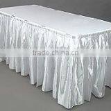 White Satin Table Skirt, Polyester Table Skirting, Table Skirt thumbnail-1