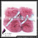 CX-SHOES-07 New Products Genuine Rabbit Fur Cute Baby Shoes thumbnail-1
