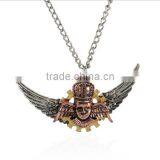 Ebay Hot Selling Gothic Jewelry Wing Geometric Gear Pendants Steampunk Necklace thumbnail-3