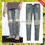 New Model Men's Distressed Urban Star Biker Denim Jeans Pants Men Slimming Skinny Used Motocycle Jeans thumbnail-1