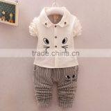 Boy Autumn Outfit New Small Children Long Sleeve Cotton Shirt Two Pieces Set thumbnail-1