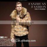 Super Quality Man's Fox Fur Coat With Raccoon Fur Collar Jackets Printed Man's Faux Fur Jackets Short Coat thumbnail-3