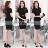 High Quality 2017 Hot Sell Short Sleeve Newest Design Stylish Ladies Suit Hotel Uniform thumbnail-5