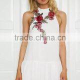 Black/White Flower Embroidery Sleeveless Dress Size S-XL thumbnail-4