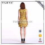 Odm Services Pleated V Neck Sleeveless Dress Flower Slim Waist thumbnail-4