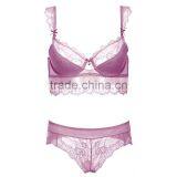3/4 Cup Nylon & Lace Bra and Panties Set, Different Size & Hollow & Breathable, Floral, More Colors, Sol thumbnail-5