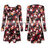 Women's Long Sleeve Snow and Snowman Christmas Full Printing Dress Shirt Clothes thumbnail-3