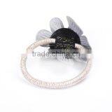 Fabric Hair Ties Flower Gray thumbnail-2