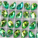 Drop Peridot Color 7*12mm 240pcs Sew on Stones Two Holes Loose Rhinestone thumbnail-1