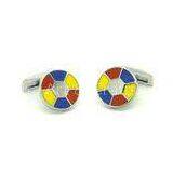 Classic Round Cufflinks / Customised Personalised Cufflinks for Men thumbnail-1