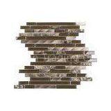 Grown Irregular Strip Swimming Pool Glass Mosaic Tiles Mix Stainless Steel thumbnail-1