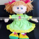 Doll Factory Supply Cute Realistic Girl Baby Plush Doll Wearing Green Dress thumbnail-1