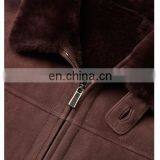 Red Wine First Woolen Down Jackets With Fur Collar thumbnail-3
