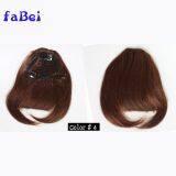 Women Human Hair Clip In Bangs Fringe Blonde Hair Extensions Front on Brown Black Blonde thumbnail-3